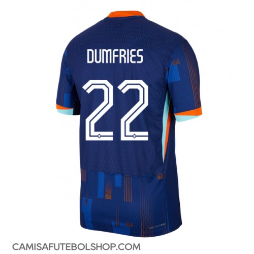 Camisa de time de futebol Holanda Denzel Dumfries #22 Replicas 2º Equipamento Europeu 2024 Manga Curta